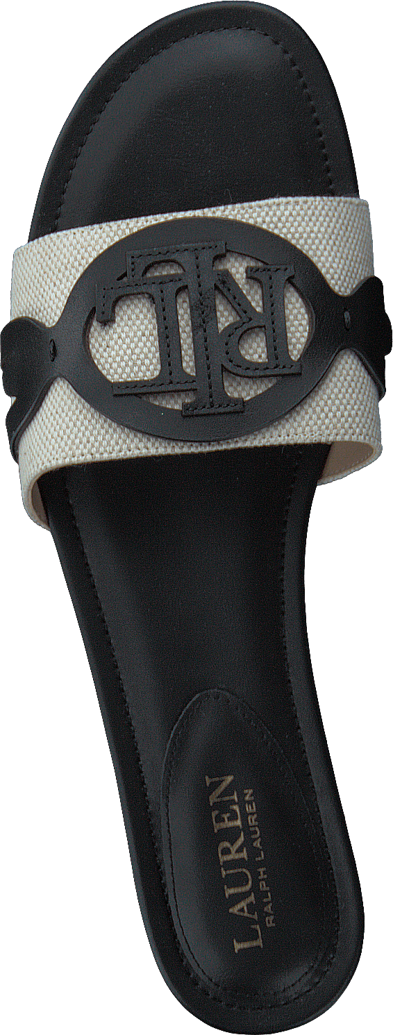 Alegra Canvas-Leather Slide Sandal Natural / Black