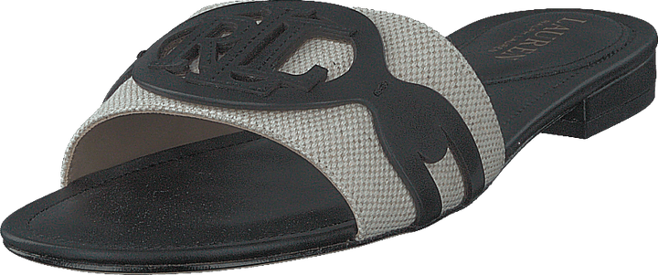 Alegra Canvas-Leather Slide Sandal Natural / Black