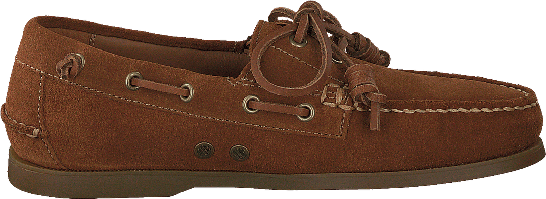 Chaussure bateau en daim Merton, couleur rouille pâle
