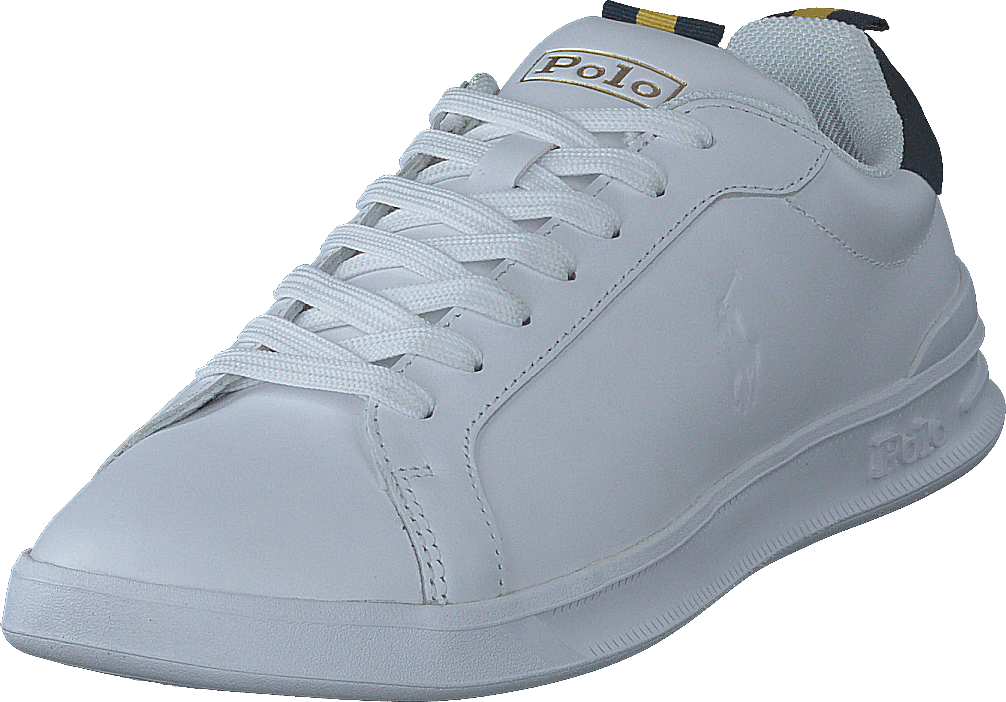 Sneaker Heritage Court II in pelle Bianco/Navy/Oro