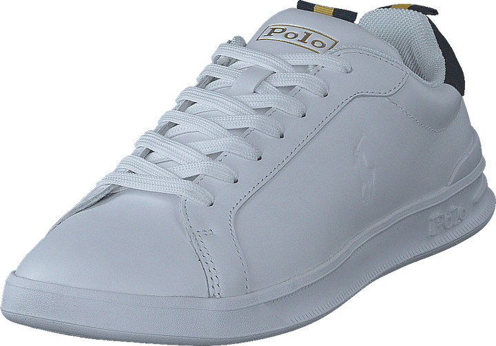 Sneaker Heritage Court II in pelle Bianco/Navy/Oro