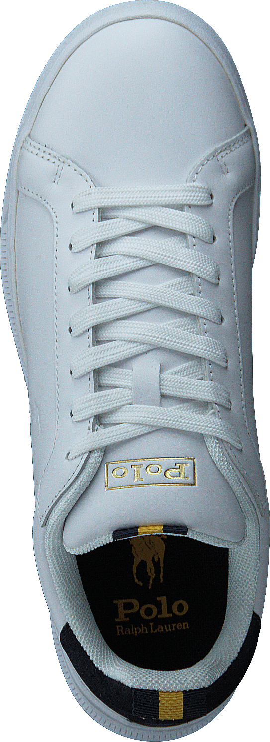 Sneaker Heritage Court II in pelle Bianco/Navy/Oro