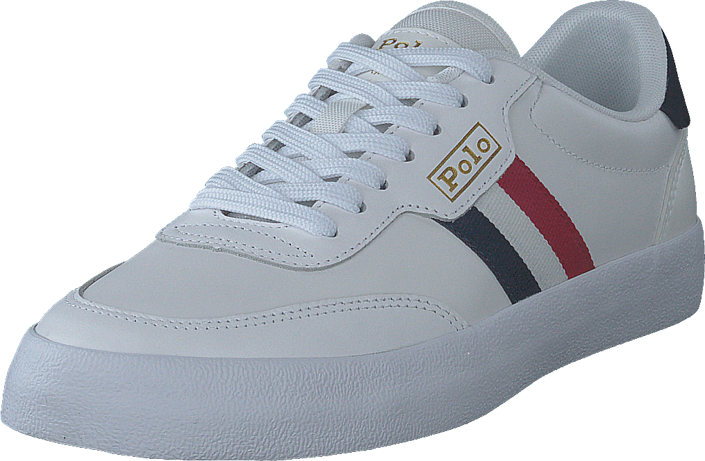 Court Leder Sneaker Navy/Creme/Rot