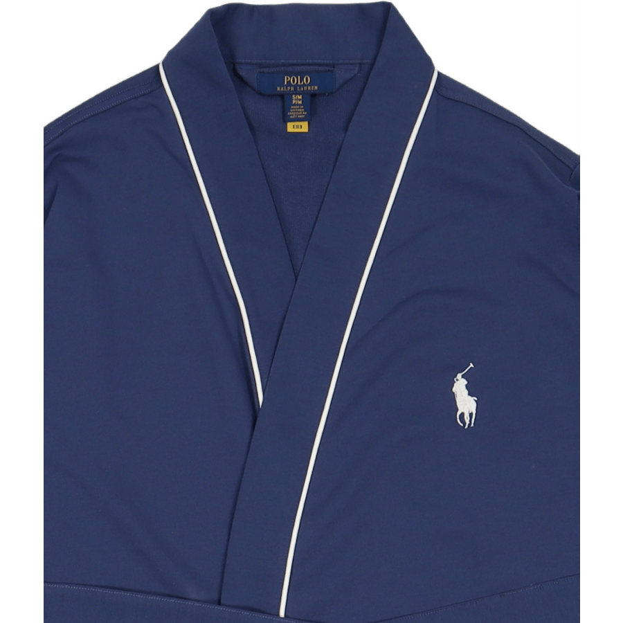Cotton-Blend Jersey Robe Light Navy