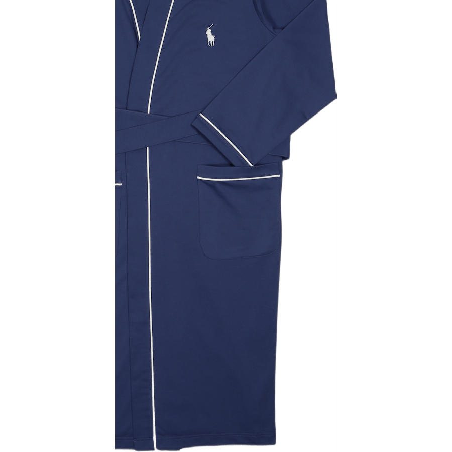 Cotton-Blend Jersey Robe Light Navy