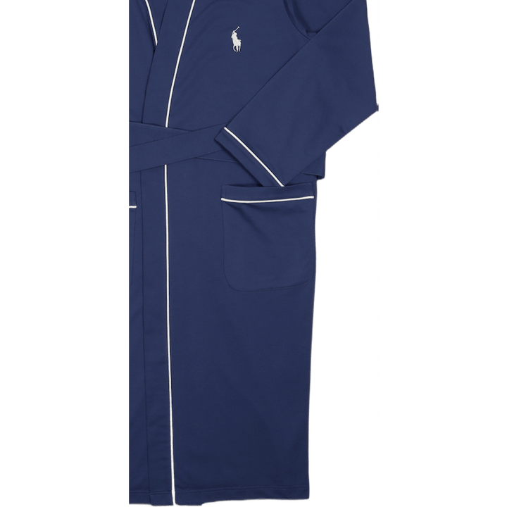 Cotton-Blend Jersey Robe Light Navy