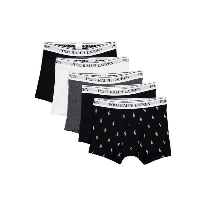 Klasický strečový bavlněný kufr 5-Pack 5PK Wht / Blk / Blk / Ch Hr / Blk Pp