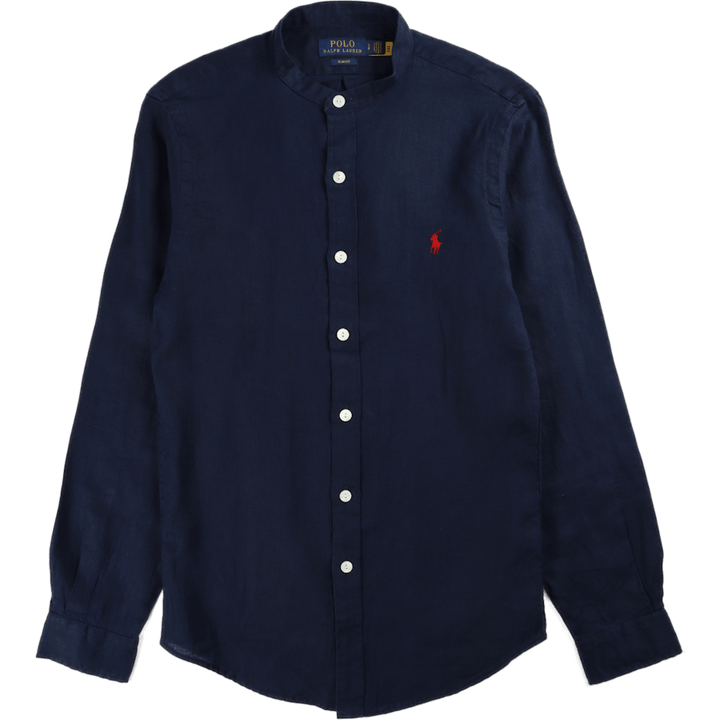 Slim Fit Linen Shirt Newport Navy