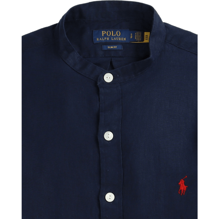 Slim Fit Linen Shirt Newport Navy