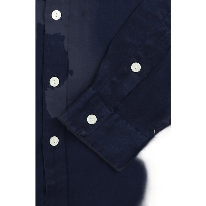 Slim Fit Linen Shirt Newport Navy