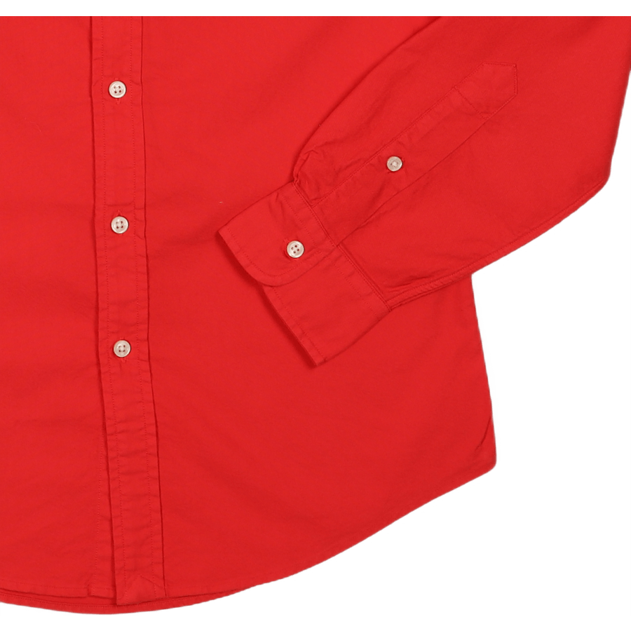 Slim Fit Garment-Dyed Oxford Shirt Tomato