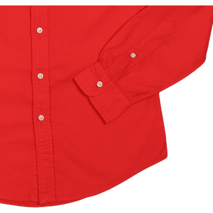 Slim Fit Garment-Dyed Oxford Shirt Tomato