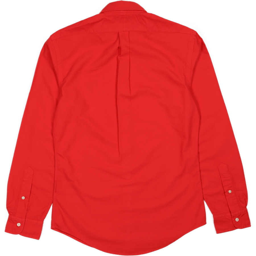 Slim Fit Garment-Dyed Oxford Shirt Tomato