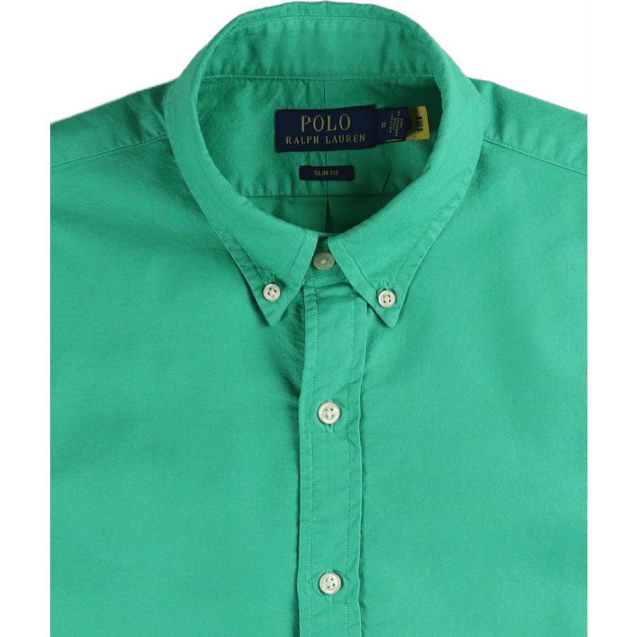 Slim Fit Garment-Dyed Oxford Hemd Cabo Grün