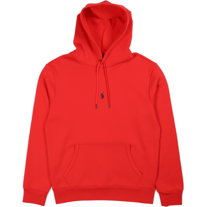 Felpa con cappuccio a doppia maglia rosso corsa