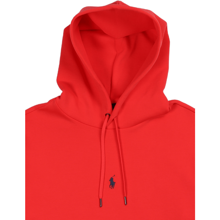 Felpa con cappuccio a doppia maglia rosso corsa