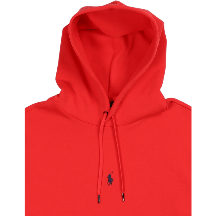 Felpa con cappuccio a doppia maglia rosso corsa