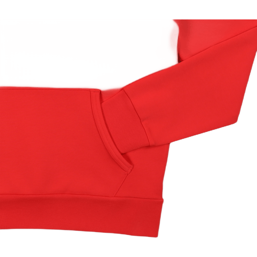 Felpa con cappuccio a doppia maglia rosso corsa