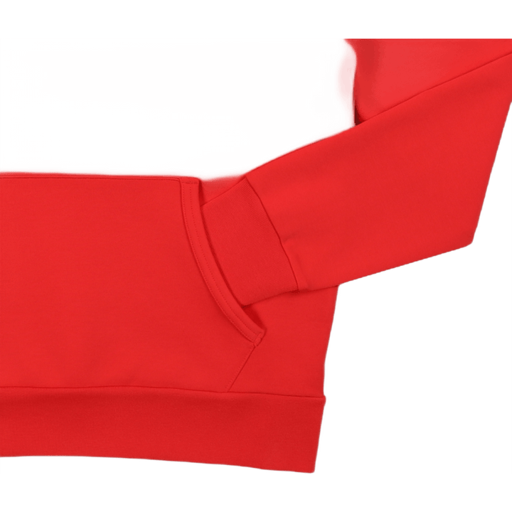 Felpa con cappuccio a doppia maglia rosso corsa