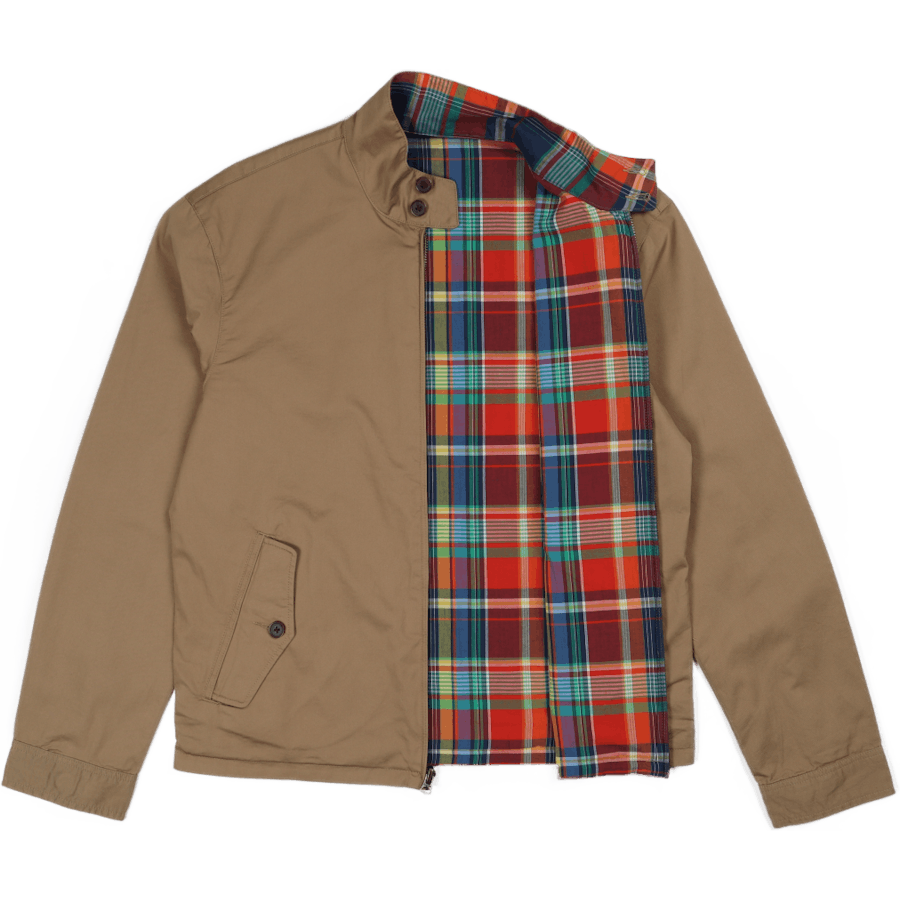 Wendbare Chino-Madras Jacke Madras/Luxury Tan