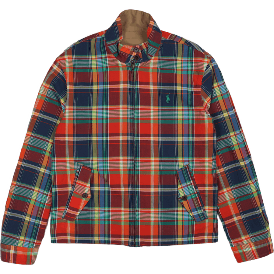 Wendbare Chino-Madras Jacke Madras/Luxury Tan