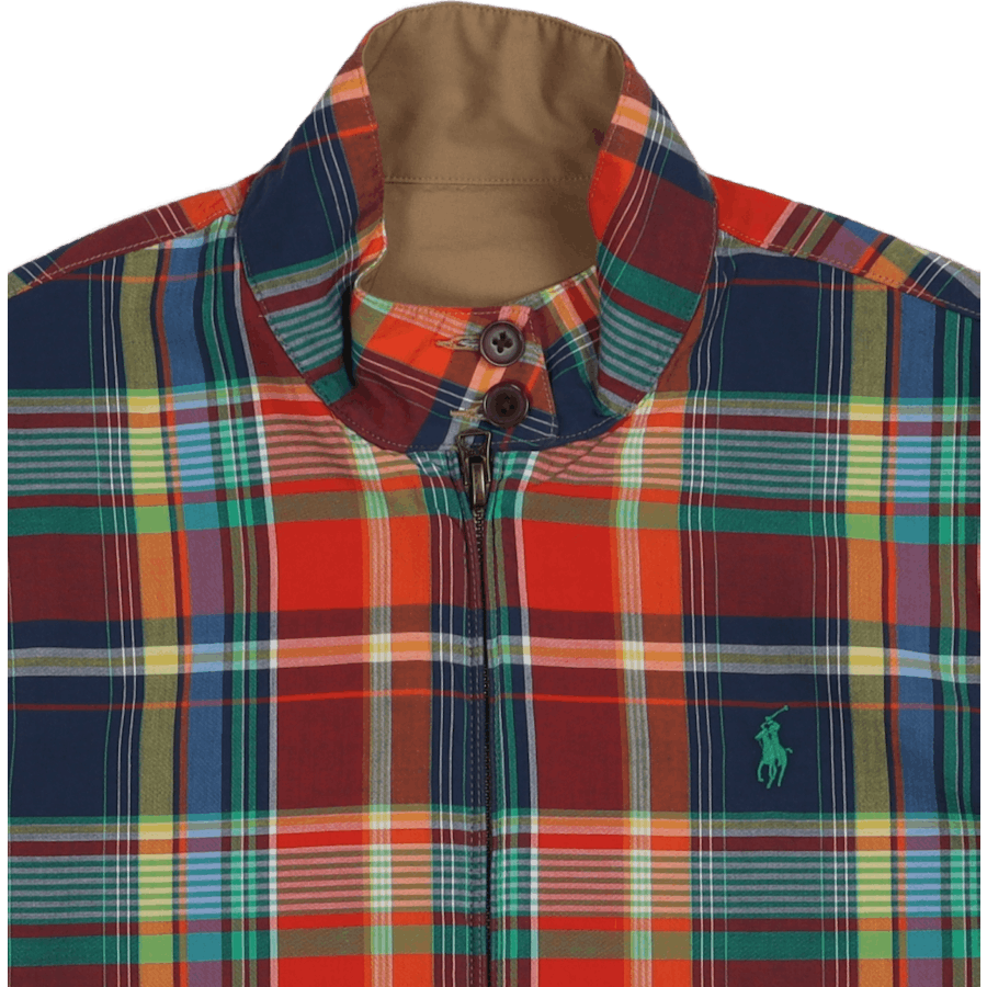 Wendbare Chino-Madras Jacke Madras/Luxury Tan