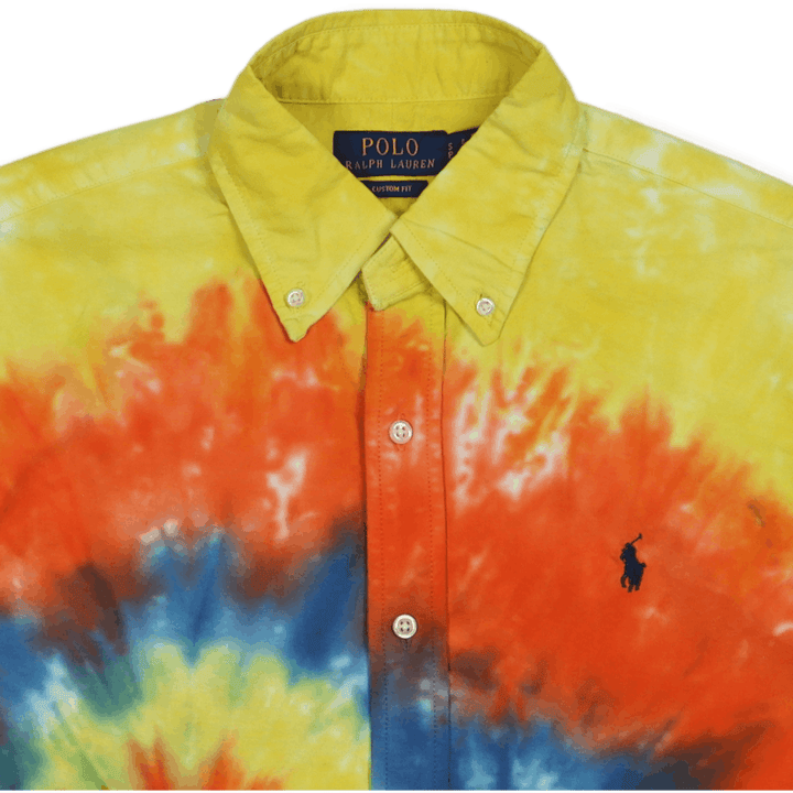 Custom Fit Tie-Dye Oxford Hemd 5626 Blau/Grün Tie Dye Multi