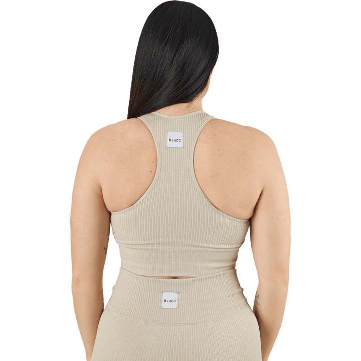 Crop top côtelé sans coutures motif champignon