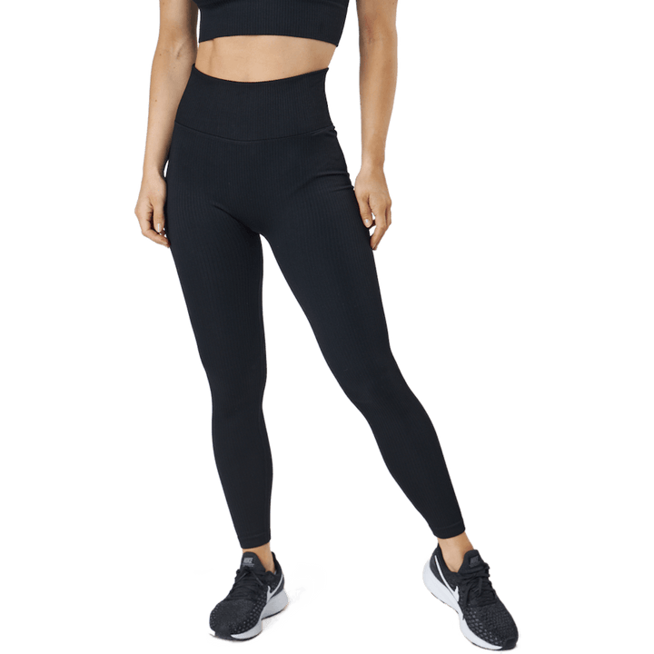 Rib Seamless Tights Black
