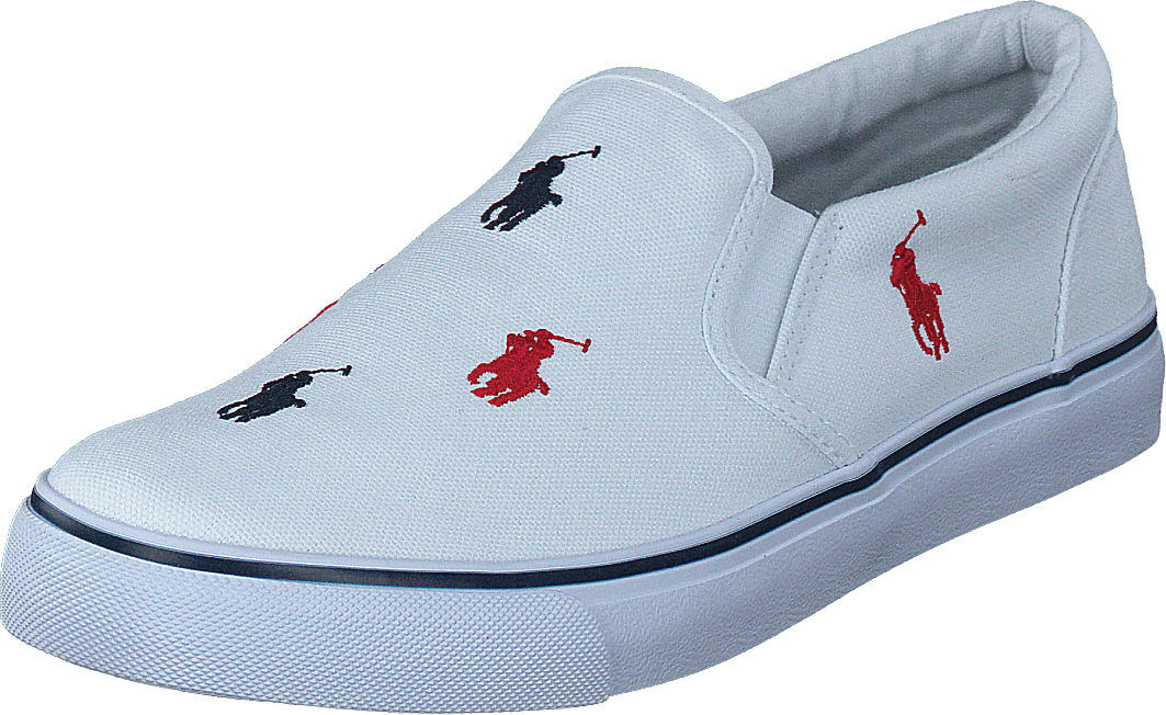 Keaton Slipon blanc/marine, rouge
