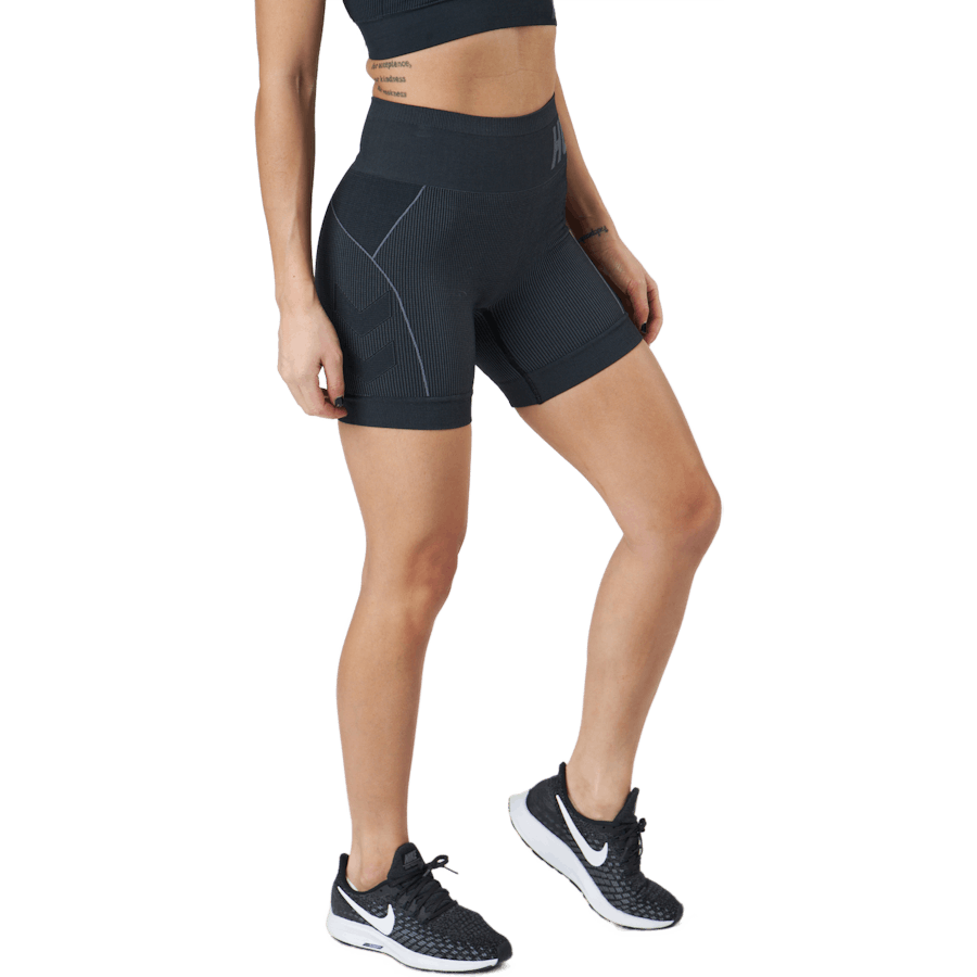 Hmlte Christel Seamless Shorts Black/asphalt Melange