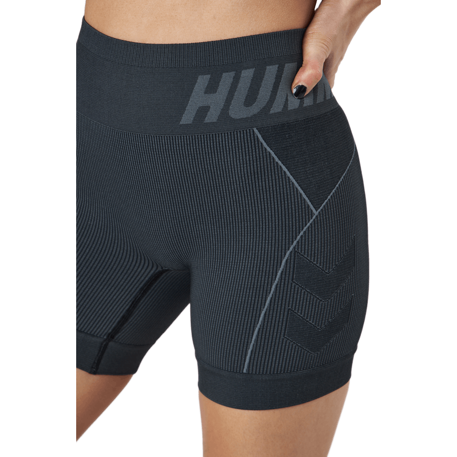 Hmlte Christel Seamless Shorts Black/asphalt Melange