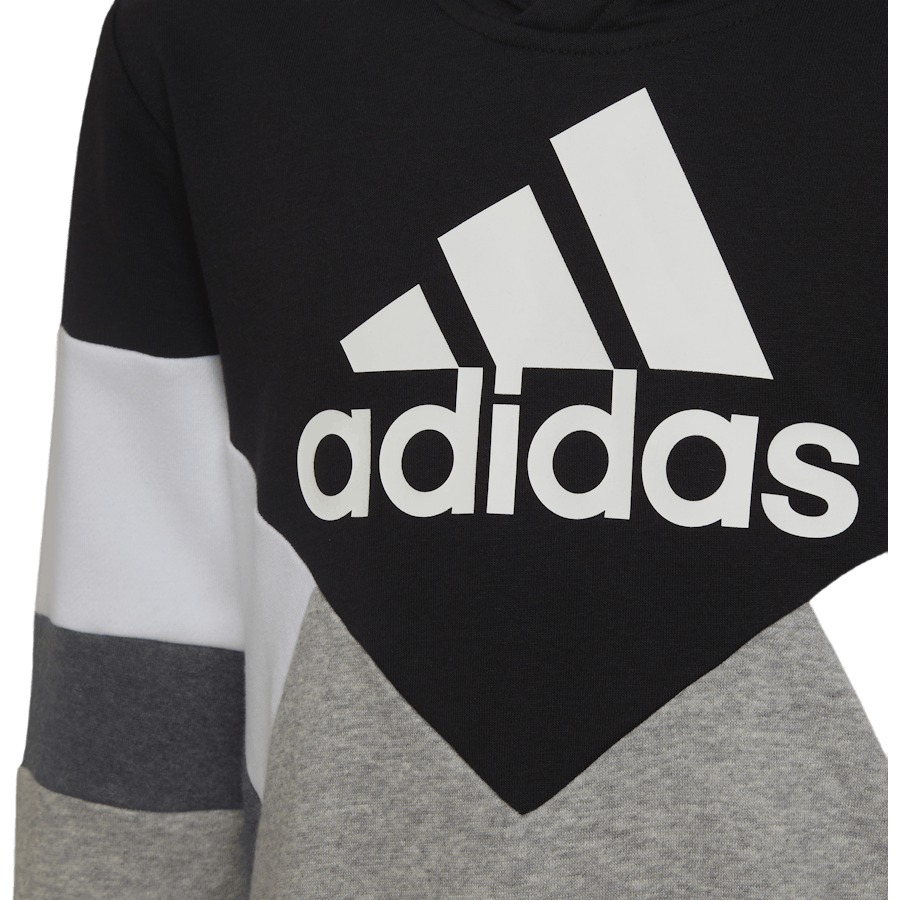 Felpa con cappuccio in pile colorblock nero