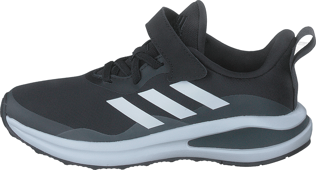 FortaRun Elastic Lace Top Strap Running Shoes Core Black / Cloud White / Grey Six