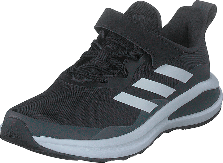 FortaRun Elastic Lace Top Strap Running Shoes Core Black / Cloud White / Grey Six