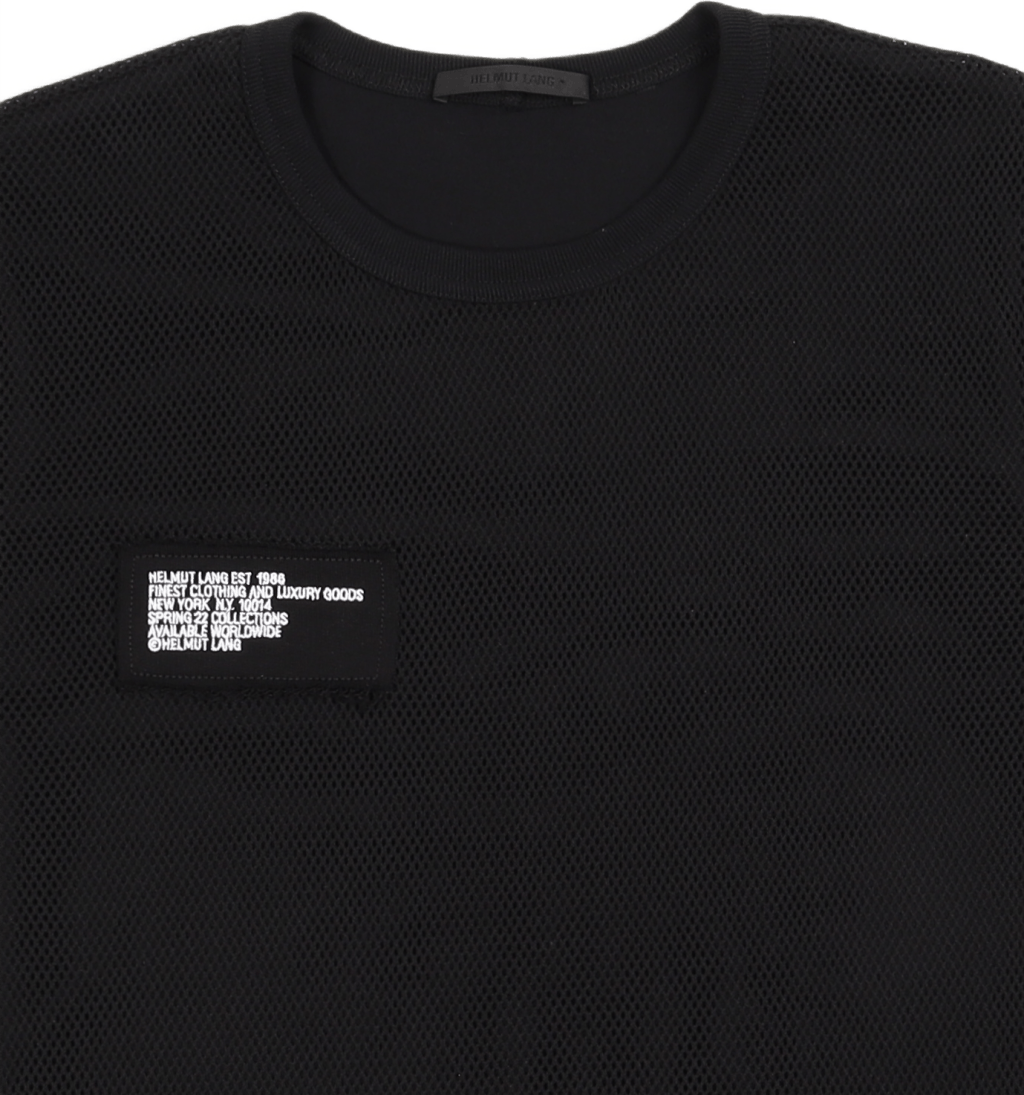 Trapunto Mesh Tee Schwarz