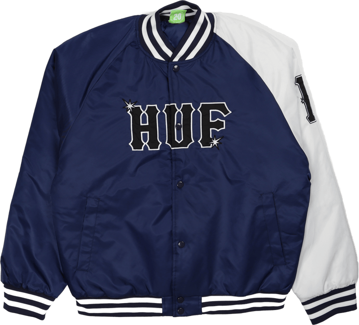Huf Satin Baseball Jacket Navy