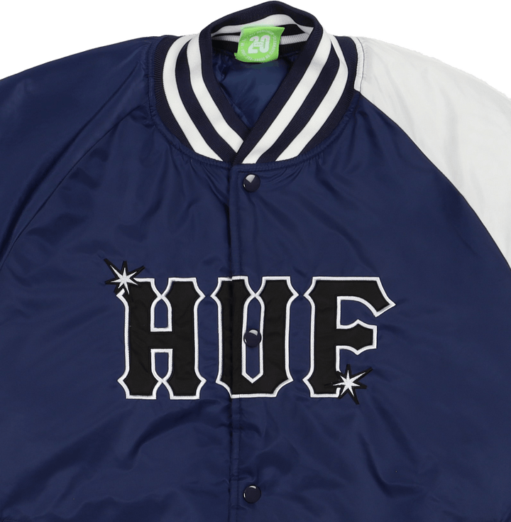 Huf Satin Baseball Jacket Navy