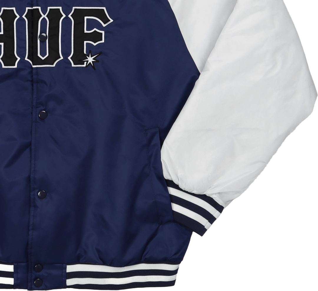 Huf Satin Baseball Jacket Navy