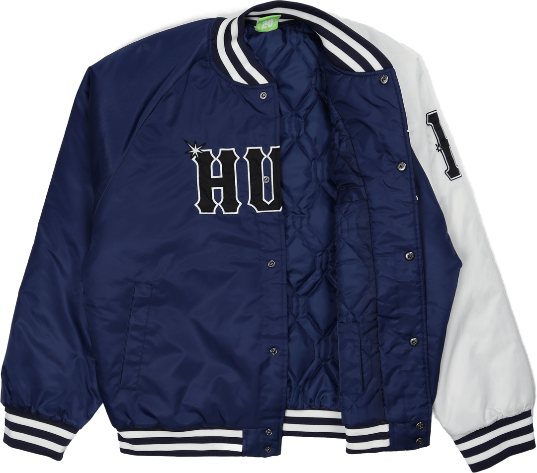 Huf Satin Baseball Jacket Navy