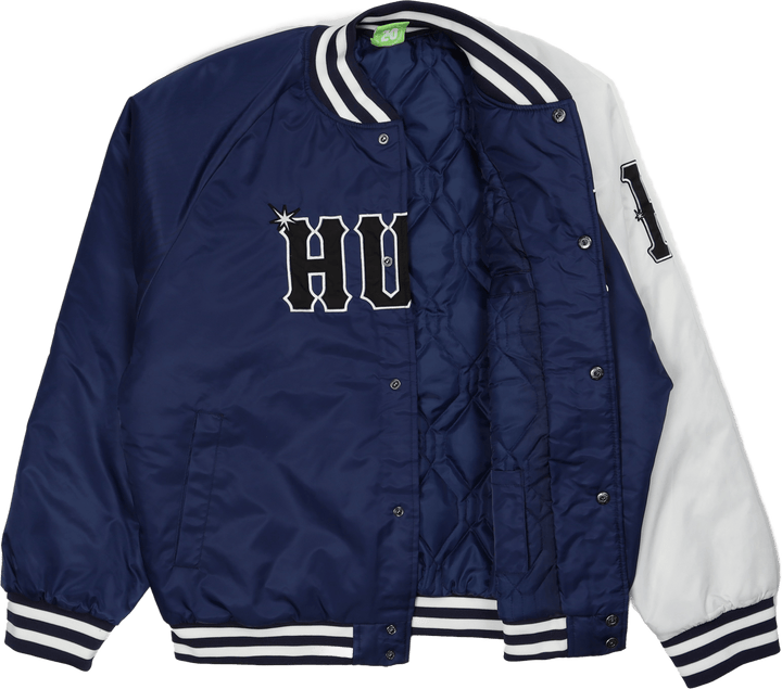 Huf Satin Baseball Jacket Navy