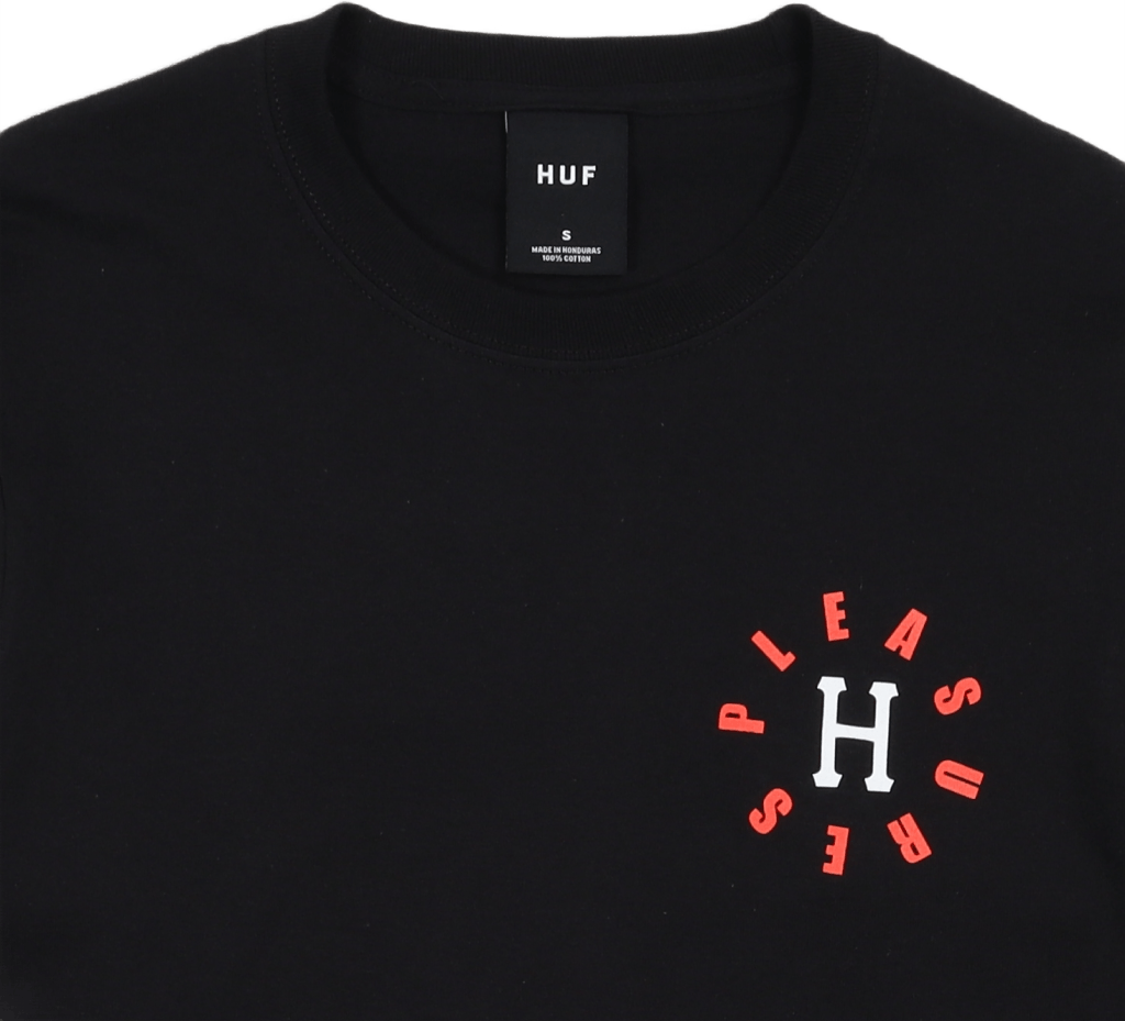 HUF X PLEASURES 12 GALAXIES L/S TEE BLACK