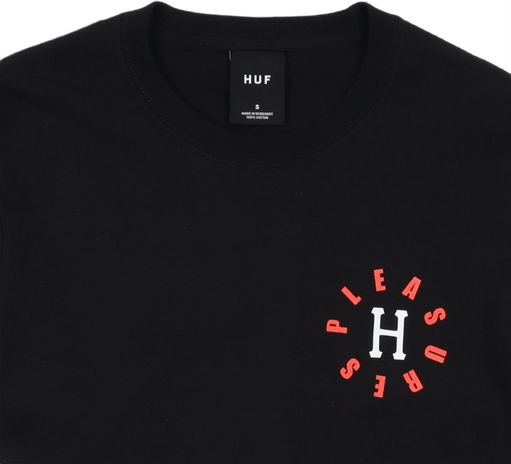 HUF X PLEASURES 12 GALAXIES L/S TEE BLACK