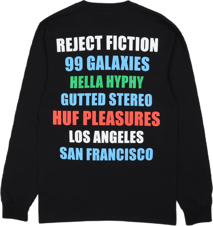 HUF X PLEASURES 12 GALAXIES L/S TEE BLACK