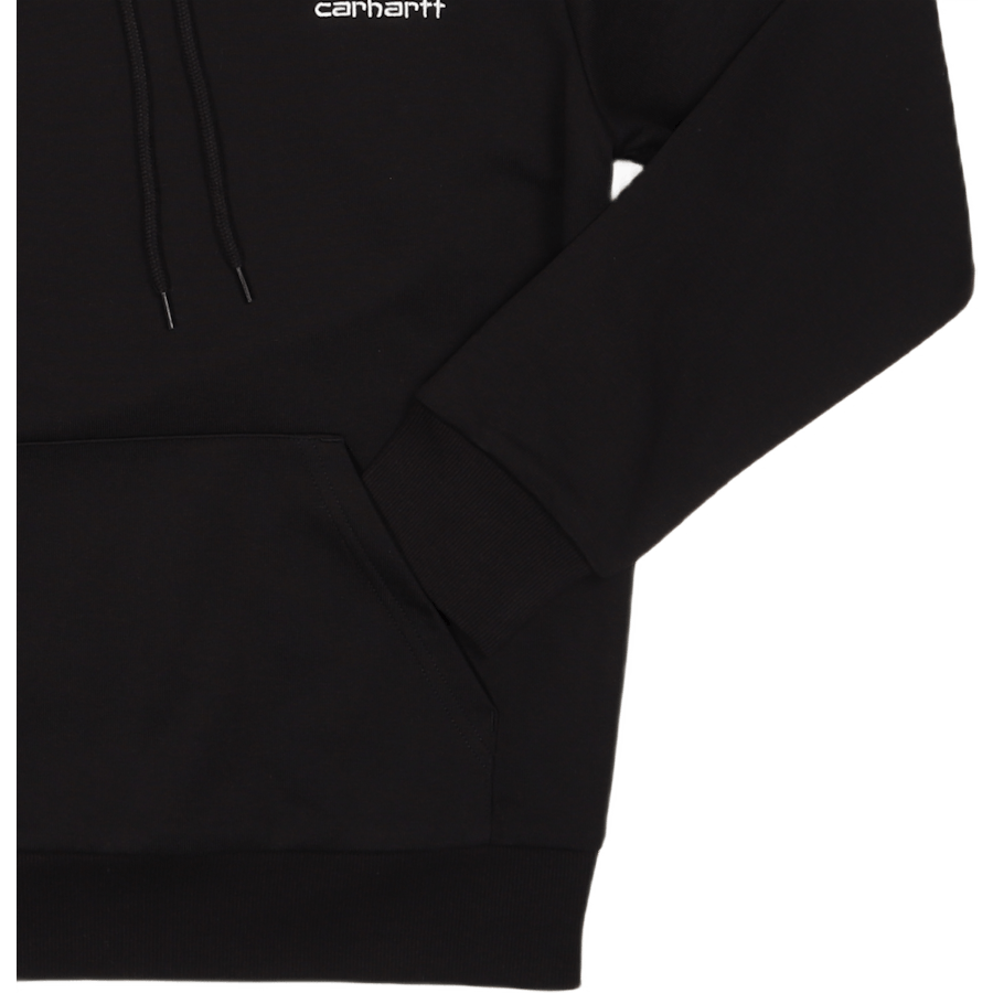 Hooded Script Embroidery Sweat Black / White