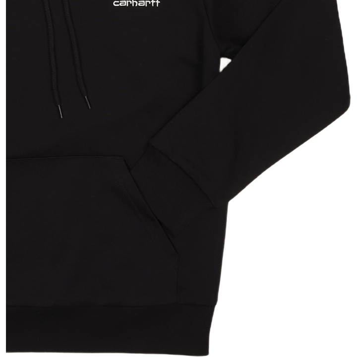 Hooded Script Embroidery Sweat Black / White