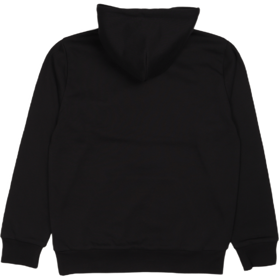 Hooded Script Embroidery Sweat Black / White