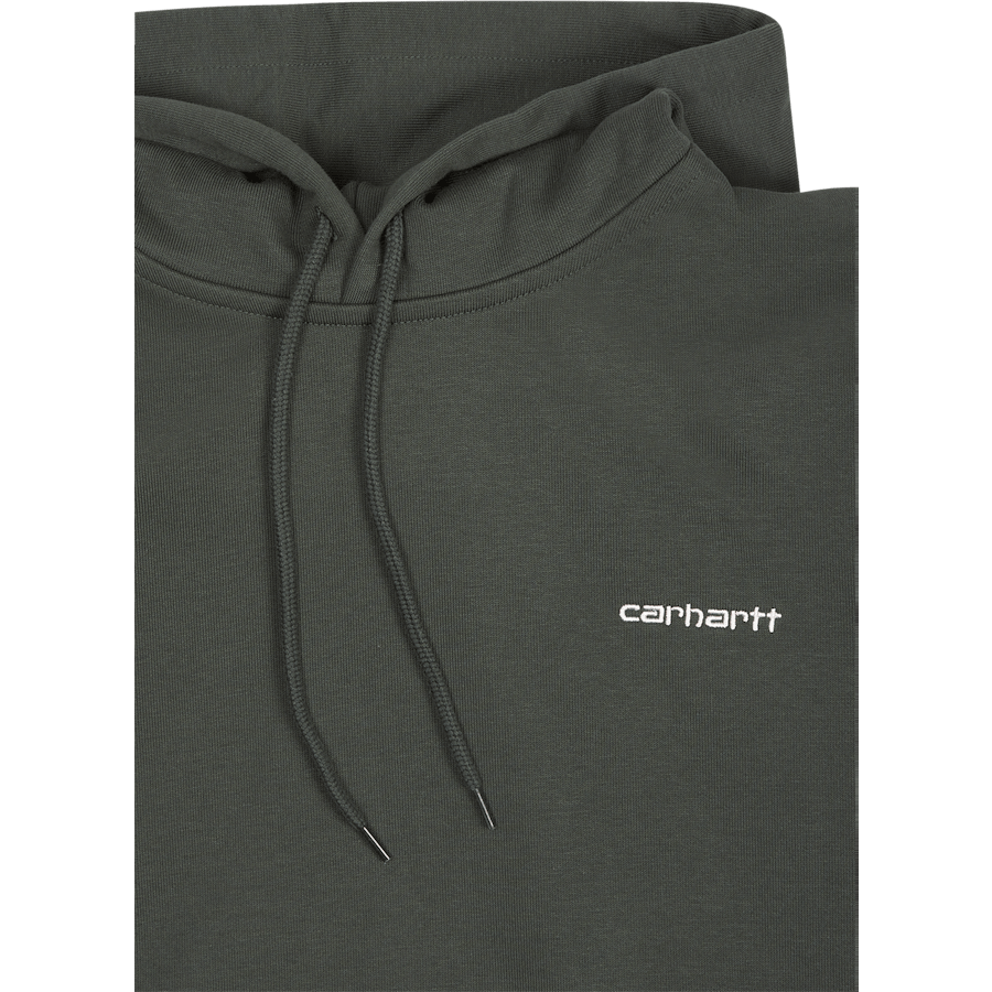 Hooded Script Embroidery Sweat Hemlock