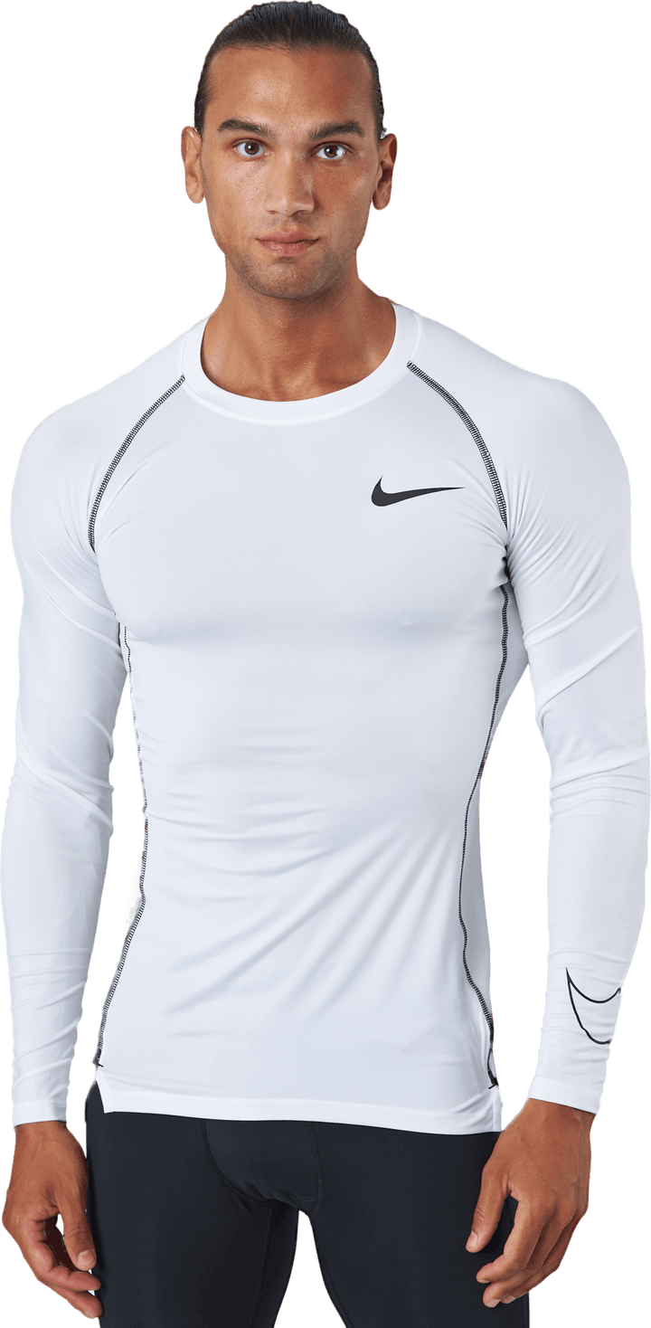 Pánský top s dlouhým rukávem Pro Dri-FIT Tight Fit WHITE/BLACK/BLACK