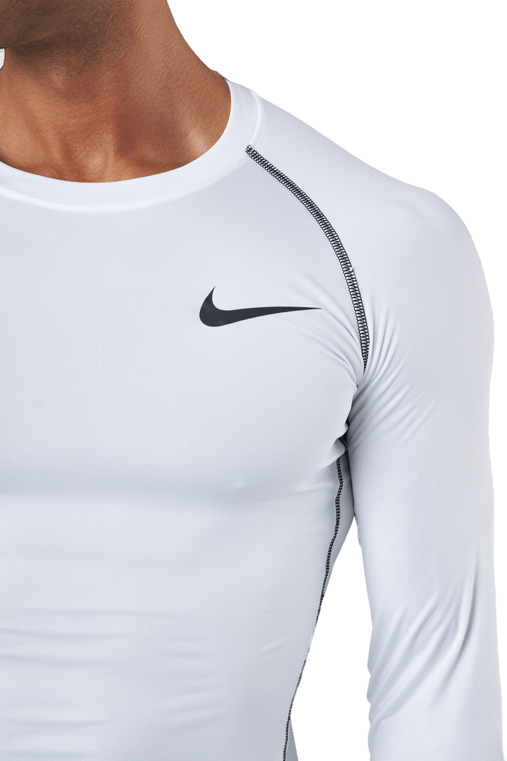 Pánský top s dlouhým rukávem Pro Dri-FIT Tight Fit WHITE/BLACK/BLACK
